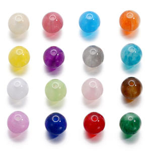 10 adet/torba 8mm 10mm 12mm parlak Mermaid reçine yuvarlak boncuk fantezi renkli akrilik dağınık boncuklar DIY boncuk malzeme için - Product Image 1