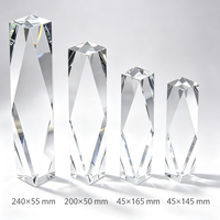 Trophée personnalisé en cristal K9 en forme de colonne, plaque de récompense en cristal gravée avec logo et texte pour souvenir d'entreprise