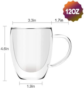 Commercio all'ingrosso 8Oz borosilicato a doppia parete tazze di vetro personalizzato tazza magica con manico e vero fiore secco caffè e Set da tè - Product Image 2