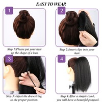 Extensions de cheveux synthétiques longues et lisses, queue de cheval à clipser, postiches de cheveux, queue de cheval Yaki à enrouler