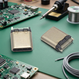 อะแดปเตอร์เชื่อมต่อ USB 3.1 Type C ตัวเมีย ยี่ห้อ Ariba Technology พร้อม GND Latch  หน้าสัมผัสทองแดงผสม  ชุบทอง  ติดตั้งแนวตั้ง  มาตรฐาน UL94V-0  สามารถบัดกรีได้ - Product Image 2