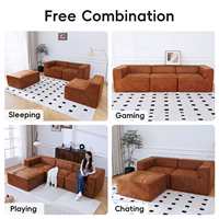 Sofa Kulit Mewah OEM Grosir Tanpa Rangka Bentuk L Sofa Terkompresi Tanpa Bingkai Sofa Modular Tanpa Perakitan Perabot Ruang Tamu