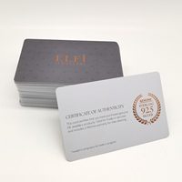 Carte d'authenticité en plastique personnalisée en usine pour bijoux et montres de luxe avec porte-carte