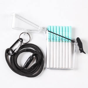 Boîte à cigarettes carrée transparente classique, portable, étanche, avec logo personnalisé, cordon de suspension, étui <span class=keywords><strong>plat</strong></span> en plastique scellé - Product Image 4