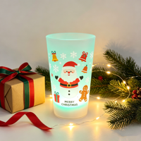 Neue Halloween- und Weihnachts-Leuchtbecher mit Batteriebetrieb, Farbwechselnde LED-Becher für Feiertagsdekoration und Geschenke