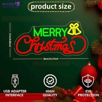 Panneau lumineux LED néon Joyeux Noël, étanche IP65, intensité réglable, en acrylique, à fixer au mur, pour la décoration de la pièce et des fêtes de Noël
