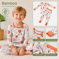 Zhengpai Bamboe Vezel Kinder Pyjamaset 95% Bamboe 5% Spandex Zachte Ronde Hals Elastische Boorden Elastische Tailleband