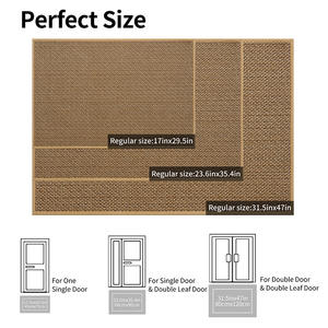 Tapis de sol tissé moderne rectangulaire en fibre de polyester antidérapant pour entrée de maison, tapis de salon, tapis de porte d'entrée, couleur unie, nettoyage facile - Product Image 6