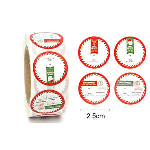 Rollo de pegatina de sello de Navidad rojo de arte popular de PVC personalizado, etiqueta decorativa <span class=keywords><strong>Holly</strong></span> Jolly de 3,8 cm, caja de regalo de vacaciones, embalaje de sobre - Product Image 4