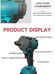 <span class=keywords><strong>Llave</strong></span> de <span class=keywords><strong>Impacto</strong></span> Inalámbrica Profesional de 21V con Batería de Iones de Litio, 320 Nm de Torque, Encastre de 1/2, Grado Industrial, Garantía de <span class=keywords><strong>3</strong></span> Años - Product Image 6