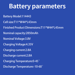Blusenergy 114463แบตเตอรี่ลิเธียมโพลิเมอร์แบบชาร์จไฟได้3.85V 2850mAh พร้อมขั้วต่อสาย JST - Product Image 5