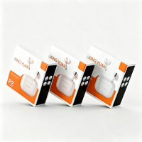 Boîtes cadeaux personnalisées en carton avec couvercle rabattable, emballage de vente au détail, logo imprimé en orange, finition mate lisse, pour écouteurs