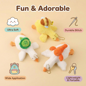 Lindo Colgante de Peluche de Ganso Blanco Personalizable, Llavero de Dibujos Animados para Mochila Escolar con Relleno de Algodón PP, Alivia <span class=keywords><strong>el</strong></span> Estrés - Product Image 2