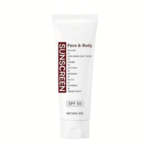 Crème solaire SPF 50 au suif pour le visage et le corps |   <span class=keywords><strong>Oxyde</strong></span> <span class=keywords><strong>de</strong></span> <span class=keywords><strong>zinc</strong></span> <span class=keywords><strong>non</strong></span> <span class=keywords><strong>nano</strong></span>, hydratant et doux pour tous les types <span class=keywords><strong>de</strong></span> peau - Product Image 3
