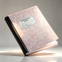 Carnet en marbre rose personnalisé en gros avec dos noir pour la papeterie étudiante