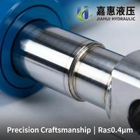 Vérin hydraulique télescopique robuste à bride pour camions-bennes et presses, idéal pour les applications à forte charge