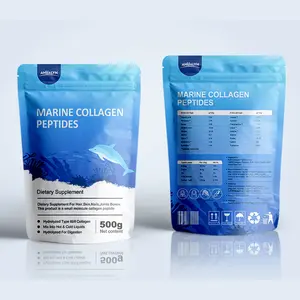Hydrolyzed Fish Collagen Powder AHUALYN Top Quality Health Supplements Halal Hydrolyzed Marine Fish Collagen Peptide Powder