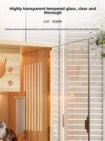 Cage pour chat d'intérieur intégrée, château pour chat en résine marbrée, assemblage facile, super grande surface, armoire pour chat, nid pour chat