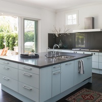 CBMMart ensemble de meubles de cuisine contemporains avec comptoir armoires en bois personnalisées à plat pour projets d'appartements