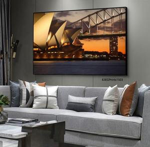 La noche de la ciudad impresiones de la lona moderna <span class=keywords><strong>paisaje</strong></span> arte de HD arte trabajo de pintura de <span class=keywords><strong>paisaje</strong></span> - Product Image 3