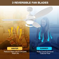 Haute qualité 52 ''moteur à courant continu moderne ventilateur de plafond lumière économie d'énergie WiFi APP contrôle en option prise américaine en plastique pour un usage domestique