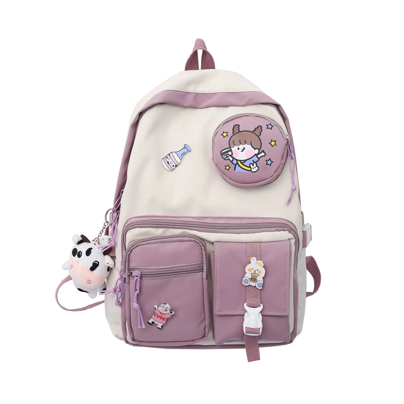 2020 New Badge Girl Doll Backpack Kawaii Book Ladies Fashion Bags Trendy Accessories Kawaii Backpack with Pin