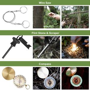 Kit de survie professionnel 20 en 1, équipement, outils, fournitures de premiers soins, trousse de survie pour SOS, urgence, randonnée tactique, chasse - Product Image 6