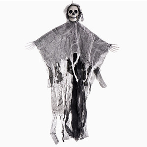 Décoration d'Halloween : Fantôme squelette suspendu en gaze déchirée, accessoire pour jardin, patio et aménagement de scène de maison hantée - Product Image 6