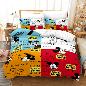 Bán buôn mới nhất phim hoạt hình 3D kỹ thuật số in ty-<span class=keywords><strong>mickey</strong></span> & ty-<span class=keywords><strong>minnie</strong></span> giường Ba miếng đặt trẻ em tấm ga trải giường Comforter bộ đồ giường đặt - Product Image 5