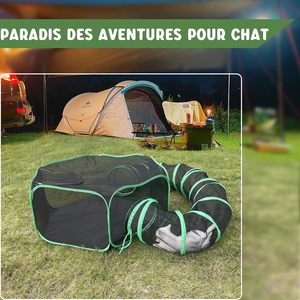 Tenda Pop-up per Animali Domestici con Tunnel per <span class=keywords><strong>Gatti</strong></span>, per Uso Interno ed Esterno, <span class=keywords><strong>Recinto</strong></span> Pieghevole per <span class=keywords><strong>Gatti</strong></span> - Product Image 5