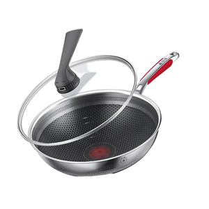 Meilleure vente Poêle <span class=keywords><strong>wok</strong></span> ronde en nid d'abeille double face antiadhésive en <span class=keywords><strong>acier</strong></span> au <span class=keywords><strong>carbone</strong></span> pour tous les dessus de cuisinière - Product Image 5