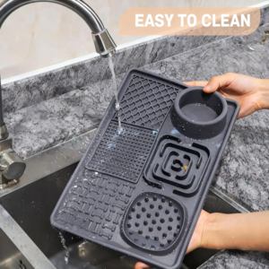 <span class=keywords><strong>Tapis</strong></span> à lécher personnalisé pour <span class=keywords><strong>chien</strong></span> et chat, lot <span class=keywords><strong>de</strong></span> 2, avec ventouse, gamelle anti-glouton pour animaux, <span class=keywords><strong>tapis</strong></span> à lécher en silicone pour soulager l'anxiété des chiens - Product Image 6