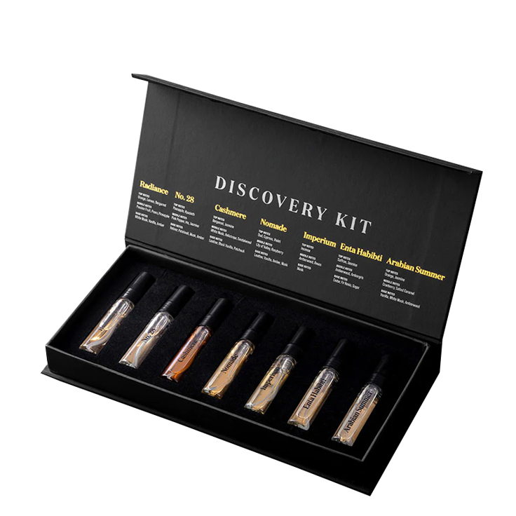 empty perfume discovery set packaging