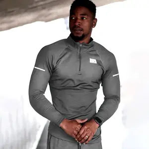 Wholesale high elastic men's gym fitness sets skin friendly long sleeve casual sweatsuit jogger tracksuits workout clothing