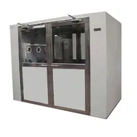 Cabine de douche à air pour salle blanche haute performance avec buse rotative à 360°, purification à 99,9995 % et porte roulante