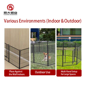 Valla Decorativa Moderna para Perros y Animales, 80*100 cm, 14 Paneles + 2 Puertas, Metal Resistente a la Oxidación, Negro-Plateado, Recubrimiento en Polvo Ecológico - Product Image 6