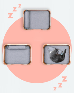 批发可洗豪华大猫宠物狗床带垫木猫窝 - Product Image 5