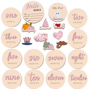 Carte de jalons de développement pour nouveau-né, panneau 'Bonjour le <span class=keywords><strong>Monde</strong></span>', accessoire photo mignon, cadeau souvenir pour bébé garçon ou fille - Product Image 1