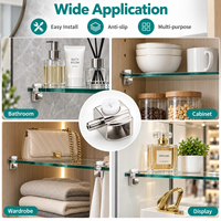Support de tablette en verre antidérapant en acier inoxydable à enfoncer pour armoire, vitrine, mobilier de patio