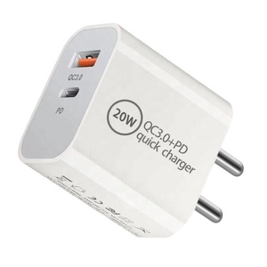 20W Ấn Độ tiêu chuẩn cắm Ấn Độ PD sạc kép USB PD + QC3.0 tường sạc cho iPhone 12/11/x <span class=keywords><strong>iPad</strong></span> Samsung Huawei - Product Image 2