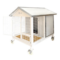 Villa pour chien en fer forgé d'extérieur pour chiens de taille moyenne à grande, résistante à la pluie et au vent, chaude, taille personnalisable, assemblage requis