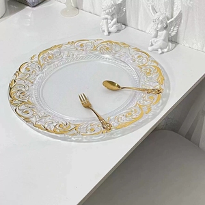 Assiettes de Présentation Rondes en Plastique Élégantes de 13 Pouces pour Mariages, Réceptions, Fiançailles et Décorations de Table - Product Image 6