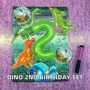 Giant Fire-Breathing Inflatable Dinosaur Number <strong>2</strong> <strong>Balloon</strong> 40 Inch Helium Foil Mylar Birthday Party Decoration - Product Image 2