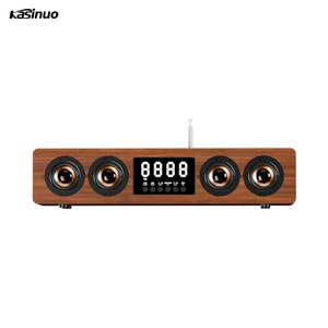 Nuova Tendenza Soundbar in Legno Sistema Acustico Musicale 45W HIFI Stereo Altoparlante Surround per Esterni Altoparlante BT con Radio FM e Orologio - Product Image 1