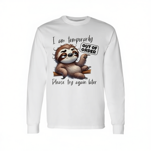 Camiseta de manga larga Sloth: Estoy temporalmente fuera de servicio, por favor, intente de nuevo más tarde. - Product Image 2