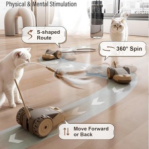 Giocattolo <span class=keywords><strong>per</strong></span> <span class=keywords><strong>Gatti</strong></span> con Piuma e Coda in Silicone, Rotazione a 360 Gradi, Interattivo con Sonaglio - Product Image 2