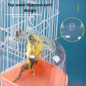 Vendita all'Ingrosso Nuovo Bagno per Uccelli di Alta Qualità, Lussuoso, Ecologico, Durevole, in Plastica Trasparente, Anti-Trabocco, Rettangolare, da Appendere per Interni - Product Image 5