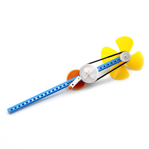 Kit de ventilador de manivela, juguete de plástico para experimentos científicos, juguete educativo para niños, aprendizaje STEM, edad de 7 a 9 años, forma de planta - Product Image 2
