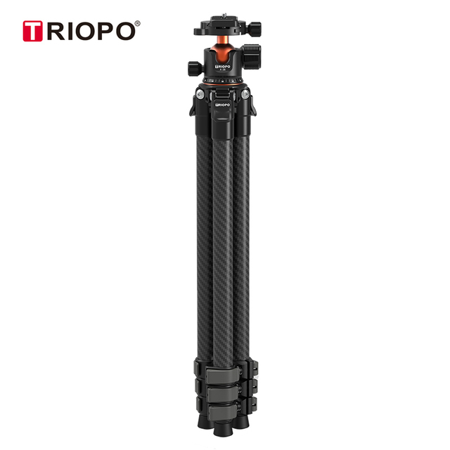 TRIOPO TS-254B+X2 Travel Tripod, Carbon Fiber Camera Stand with Quick Lever Lock & Ball Head