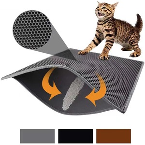 Livraison rapide Pieviev <span class=keywords><strong>chat</strong></span> litière tapis Double couche étanche à l'<span class=keywords><strong>urine</strong></span> piégeage résistant à l'eau Kitty litière tapis de piégeage - Product Image 5